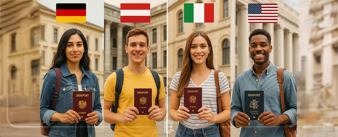 مقایسه ویزای تحصیلی در آلمان، اتریش، ایتالیا و آمریکا، نکات مهم برای متقاضیان
